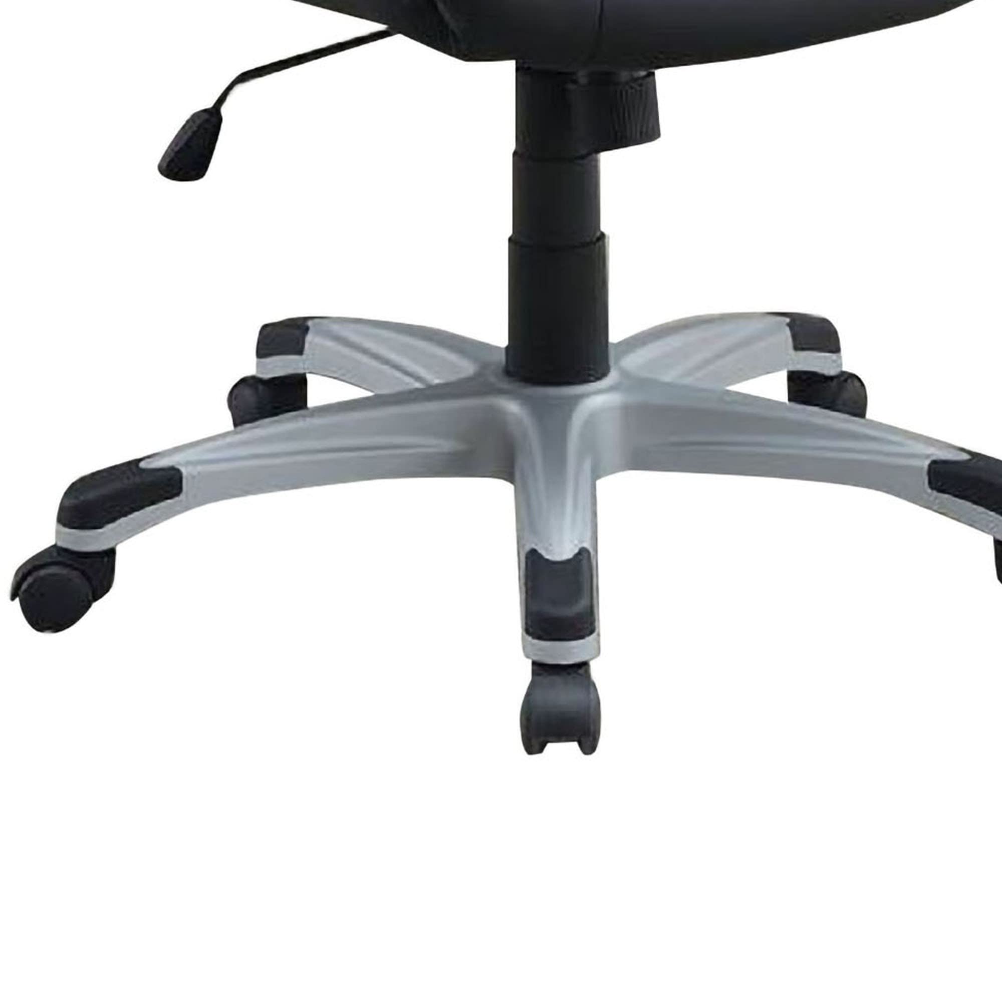 Benjara Ergonomic Office Chair with Padded Back & Curved Arms - Black - Comfortable Desk Chair for Home Office, Gaming & Workspace