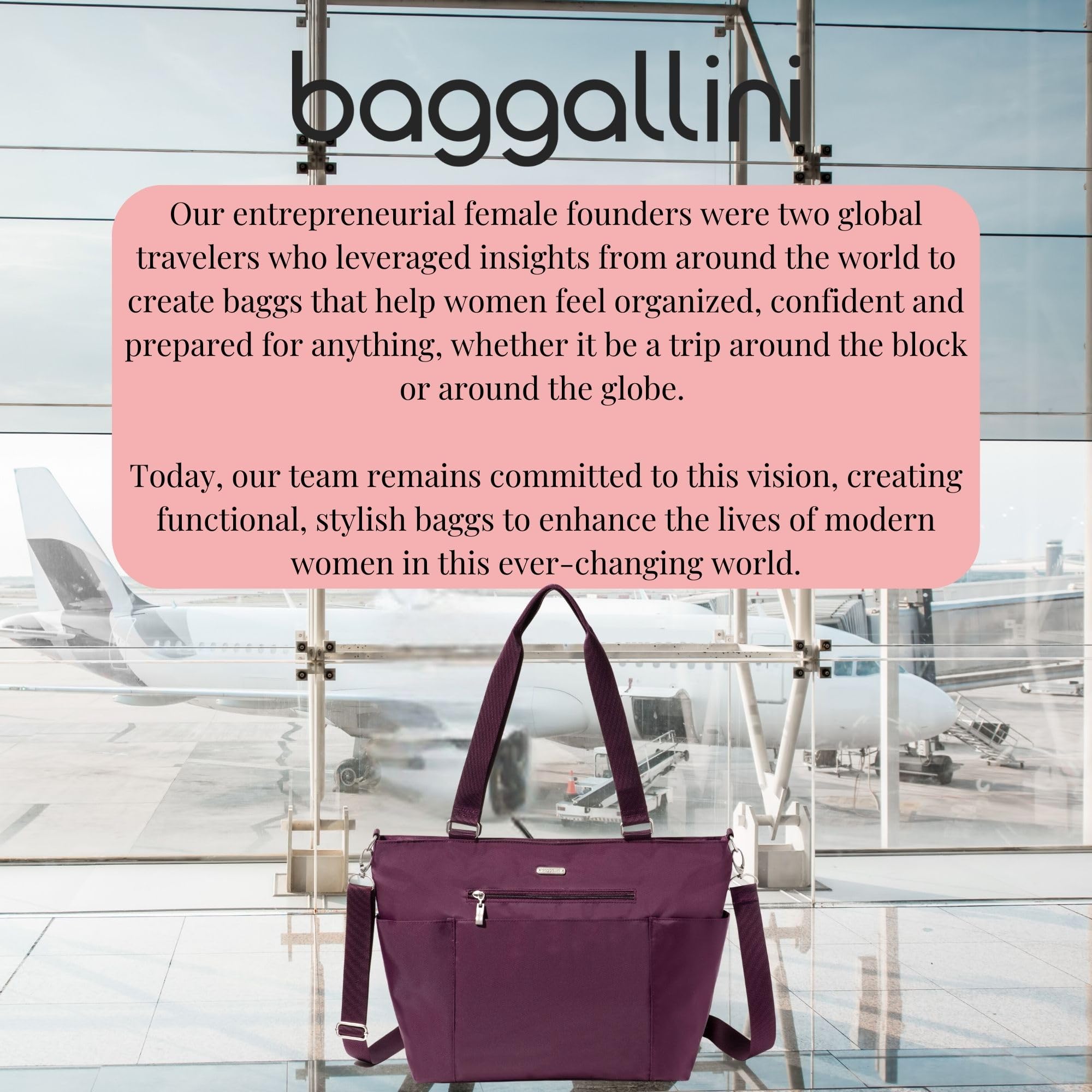 Baggallini Women's Essential Laptop Tote Bag - Stylish & Durable Work Bag for Business, Office & Travel - Perfect for Professionals & Commuters