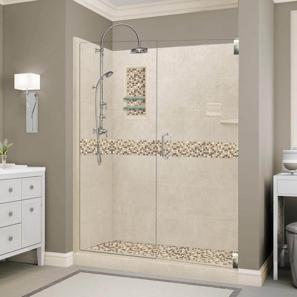 Custom Shower Kits - Alcove Pan, Walls, Thresholds & Optional Glass Enclosure | DIY Bathroom Remodeling Solution for Homeowners & Contractors | Perfect for Small Bathrooms & Space-Saving Designs