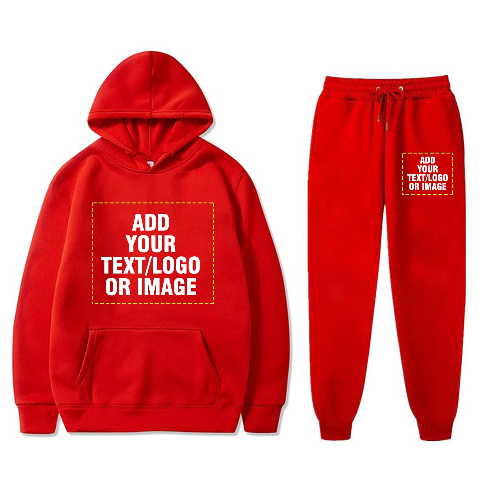 Custom Sweatsuit Hoodie & Sweatpants Set - Personalized Long Sleeve Pullover & Matching Pants for Men & Women - Perfect for Gym, Lounge & Streetwear Fashion