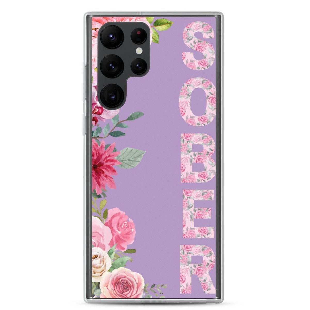 SOBER Rose Gold Chinoiserie Floral Samsung Phone Case - Clear Protective Cover for Galaxy S23/S22/S21 - Stylish & Durable for Everyday Use