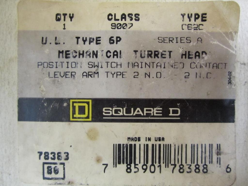 Square D 9007-C62C Limit Switch 9007C62C Series A - Industrial Grade Electrical Switch for Automation & Control Systems - Perfect for HVAC, Machinery, and Safety Applications