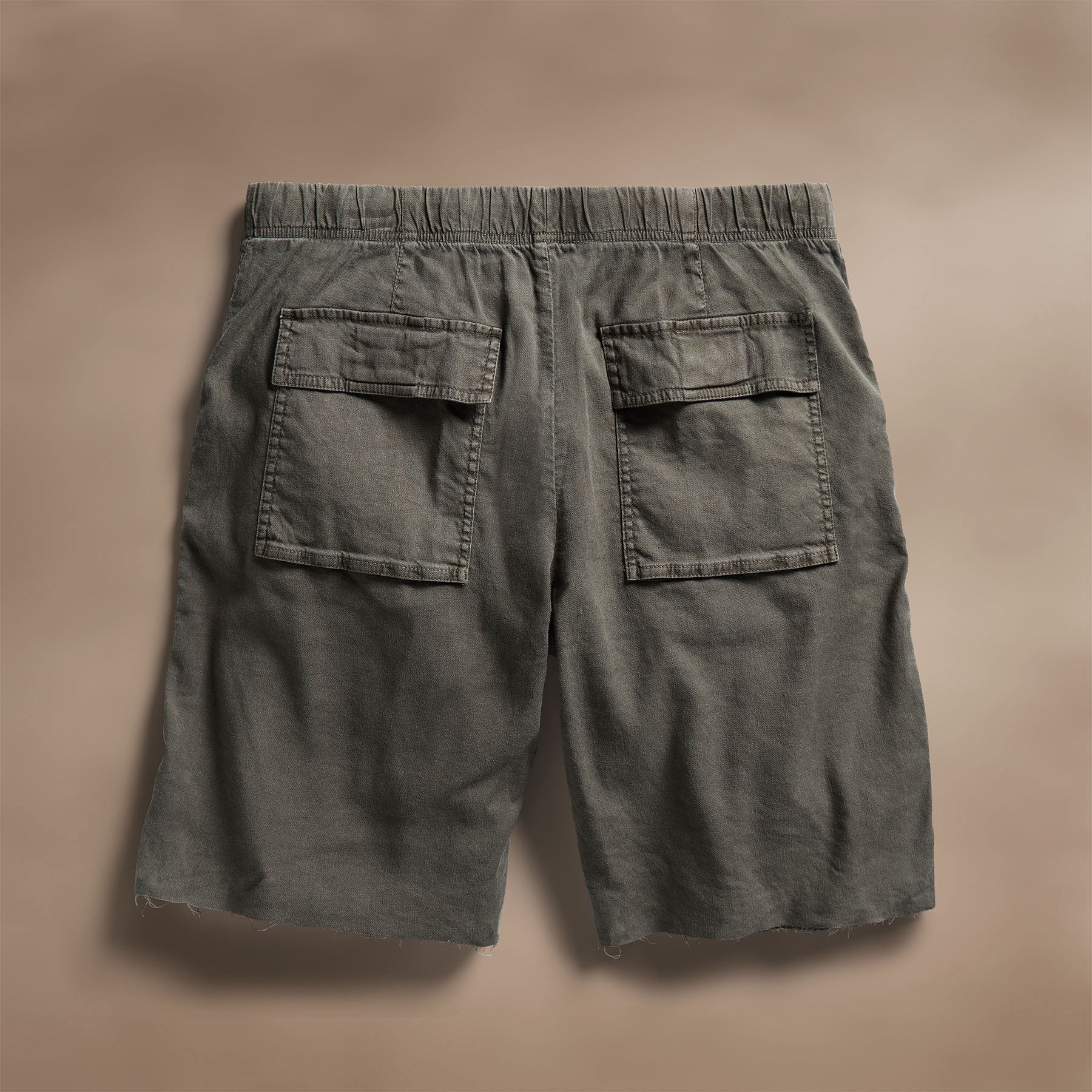 Men's Linen Blend Utility Shorts - Comfortable Casual Stretch Shorts for Summer | Granite Pigment | Perfect for Outdoor Activities, Travel & Lounge Wear