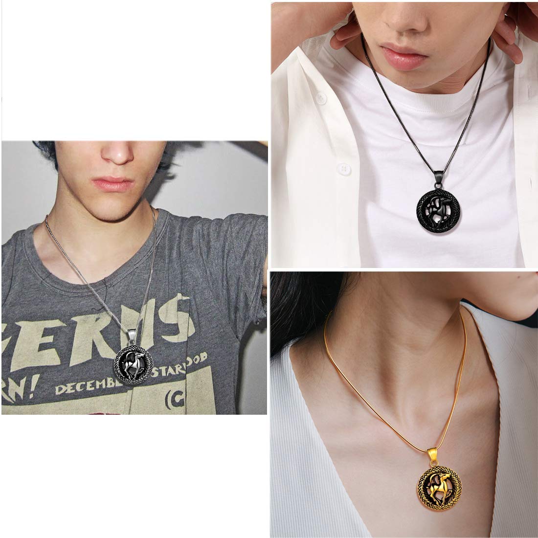 12 Zodiac Necklace 316L Stainless Steel Pendant - Birthday Gift for Men & Women