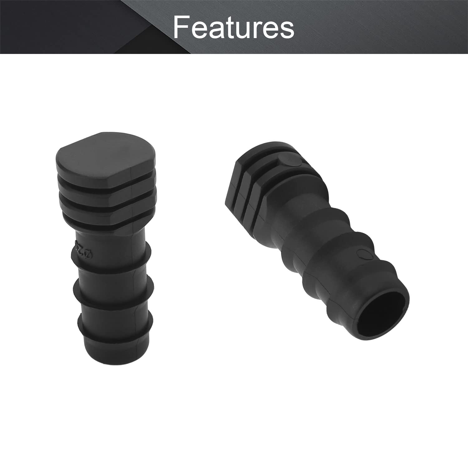 MroMax 20-Pack Black Plastic Barb Drip Pipe End Caps - Hose Plug Connectors for Garden & Agricultural Irrigation Systems | Perfect for Drip Irrigation, Sprinkler Systems & Water Conservation