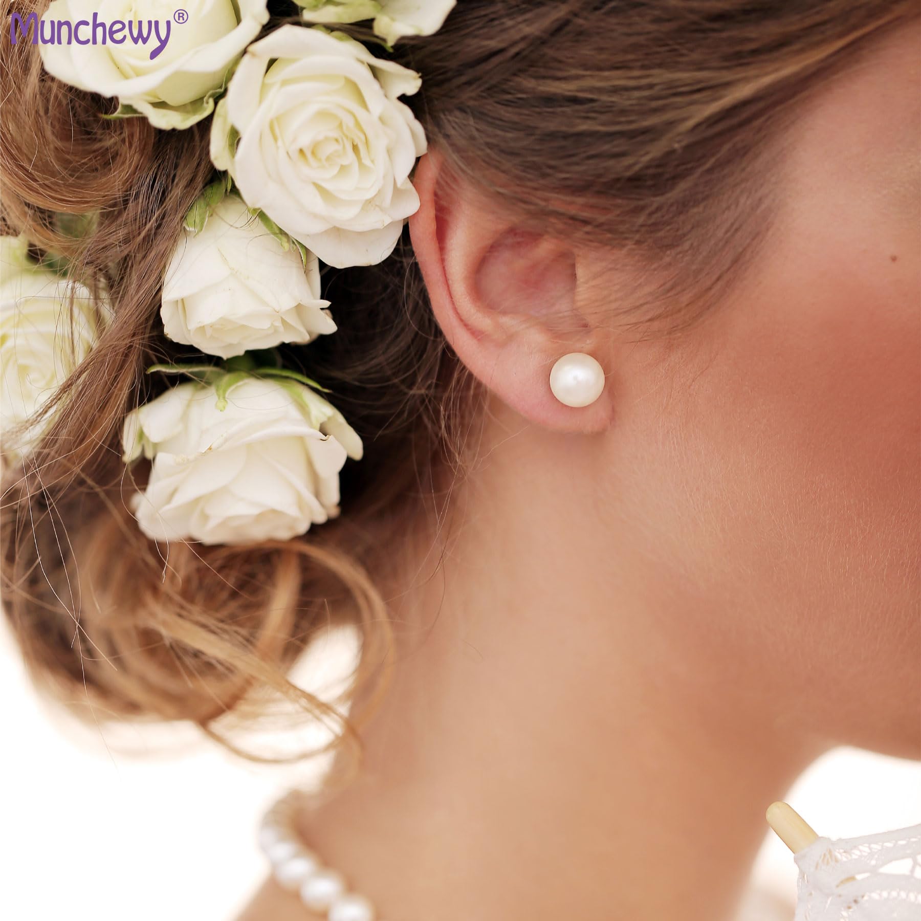 AAA Quality Freshwater Cultured Pearl Stud Earrings for Women - Sterling Silver White Button Pearl Earrings | Perfect Gift for Birthday, Anniversary & Special Occasions
