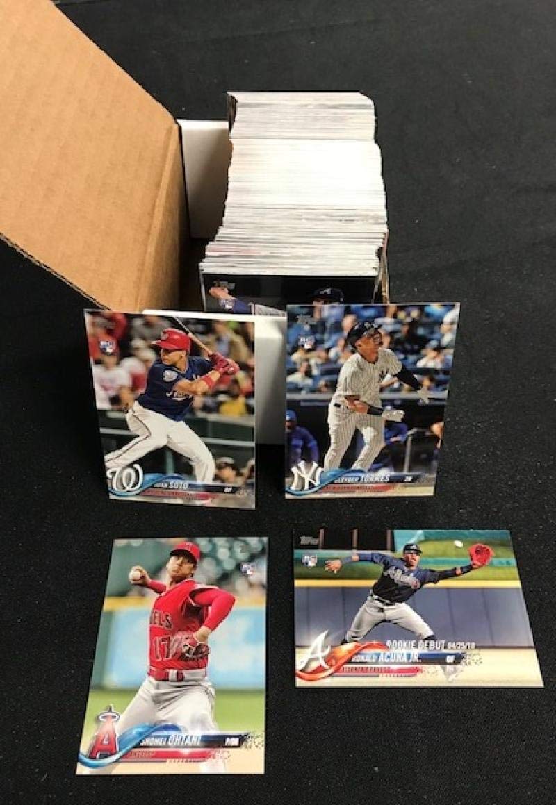 2018 Topps Update Complete Baseball Card Set - 300 Cards with Rookies & Traded Players (NM-MT Condition) | Features Ohtani, Gleyber Torres, Acuna Jr. Rookie Cards (3 Each) & Updated Stanton, Machado, Yelich Cards | Includes Home Run Derby & All-Star Game Highlights | Perfect for Collectors, Investors & Baseball Fans