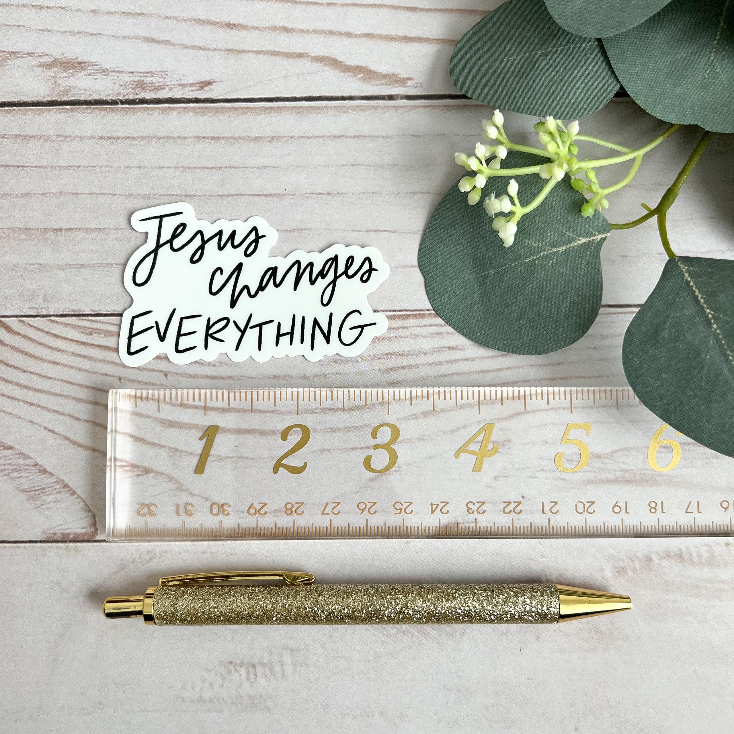 Jesus Changes Everything Stickers - Christian Faith Decals with Bible Scripture Quotes - Perfect for Cars, Laptops, Water Bottles & Notebooks