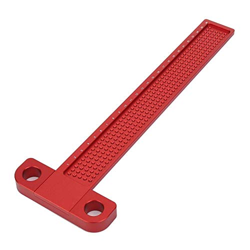 FTVOGUE Aluminum Alloy T-Shaped Ruler for Woodworking - Precision Measuring Tool with Marked Holes (T-260) - Perfect for Carpenters, DIY Projects & Home Renovations
