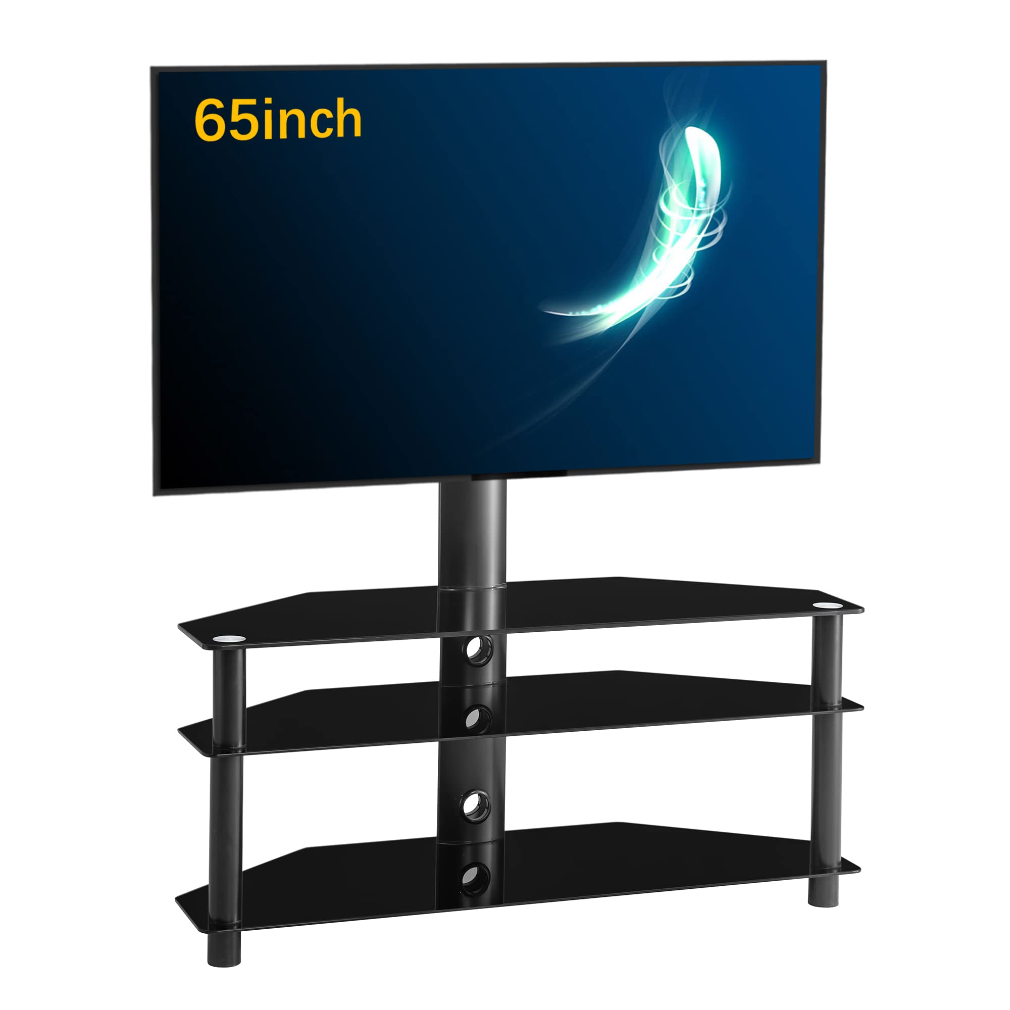 Adjustable TV Stand with Swivel Mount for 32-65 Inch TVs - Modern Entertainment Center with Cable Management & Height Adjustment - Perfect for Living Room, Bedroom & Home Theater Setup