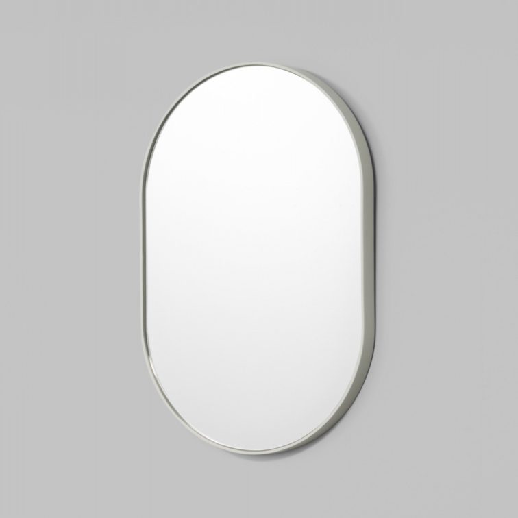 MIDDLE OF NOWHERE Bjorn Oval Mirror in Dove Grey - 19.7x29.5 Inch Wall Decor for Living Room, Bedroom & Entryway