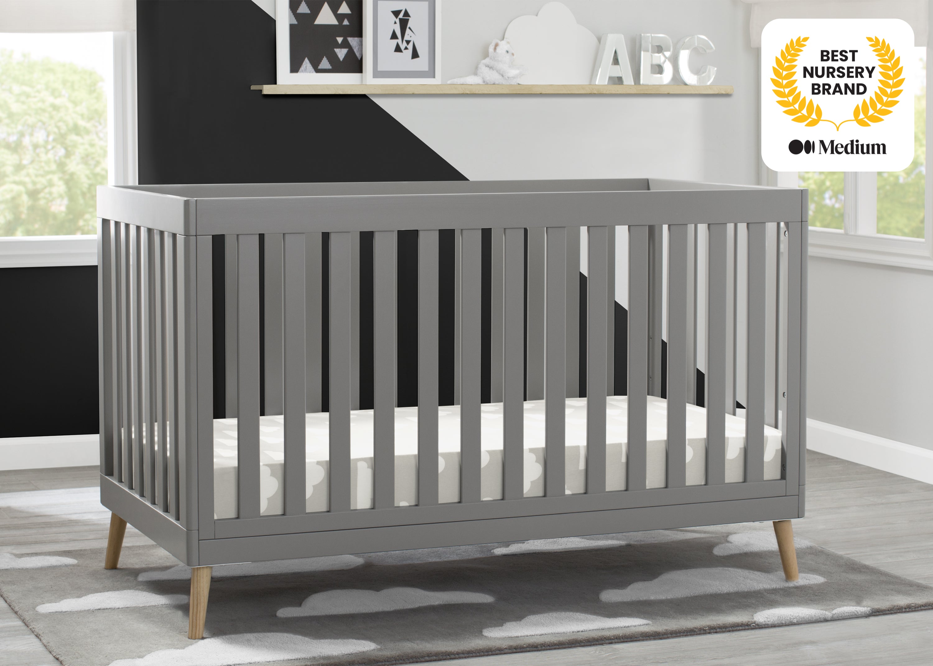 Essex 4-in-1 Convertible Baby Crib - Toddler Bed, Daybed & Full-Size Bed Conversion - Safe Nursery Furniture for Newborns & Kids - Perfect for Bedrooms, Daycare & Guest Rooms