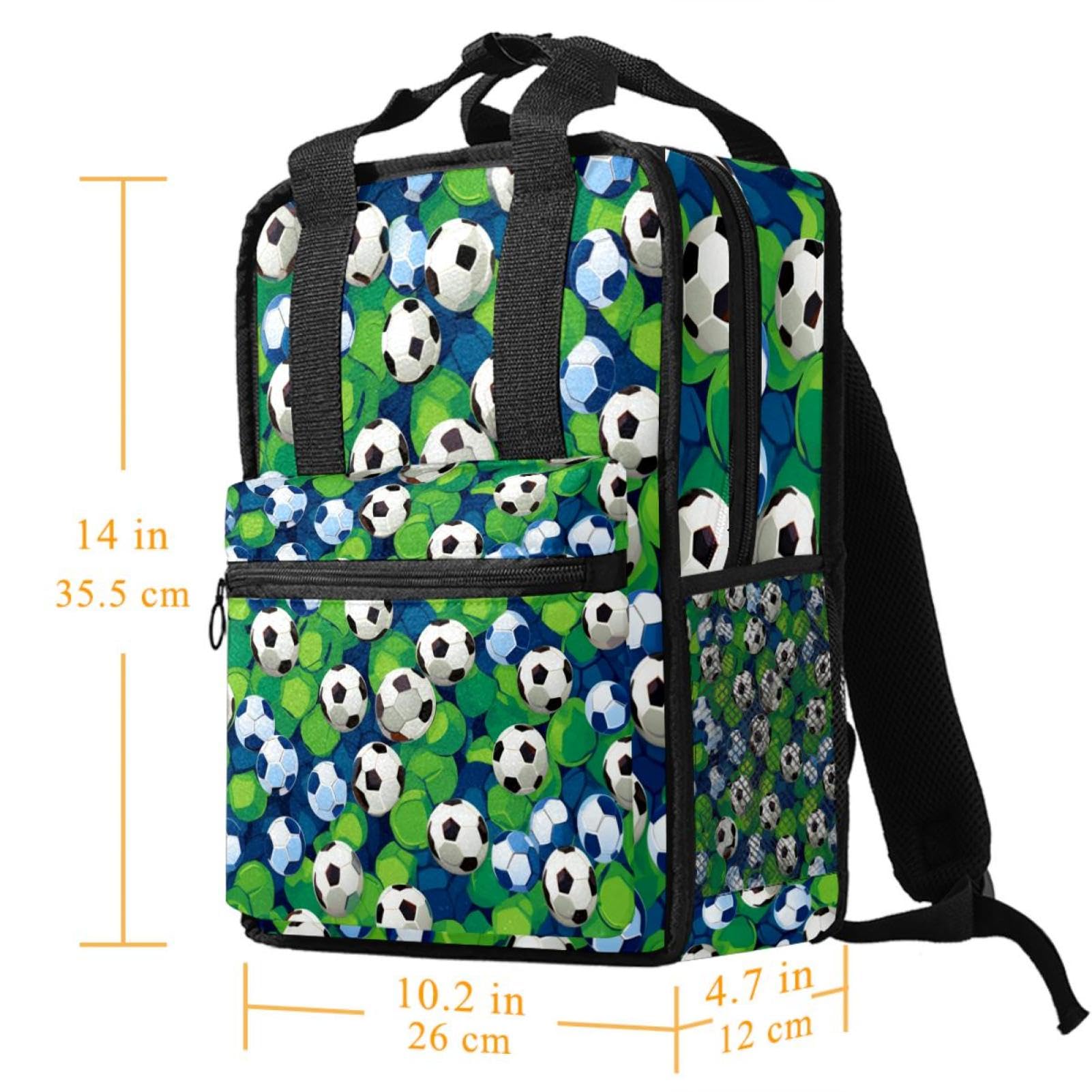 Best Travel & Work Backpack for Men & Women - Durable Laptop Backpack with Floral Soccer Ball Design - Perfect for Commuting, School, Sports & Outdoor Adventures
