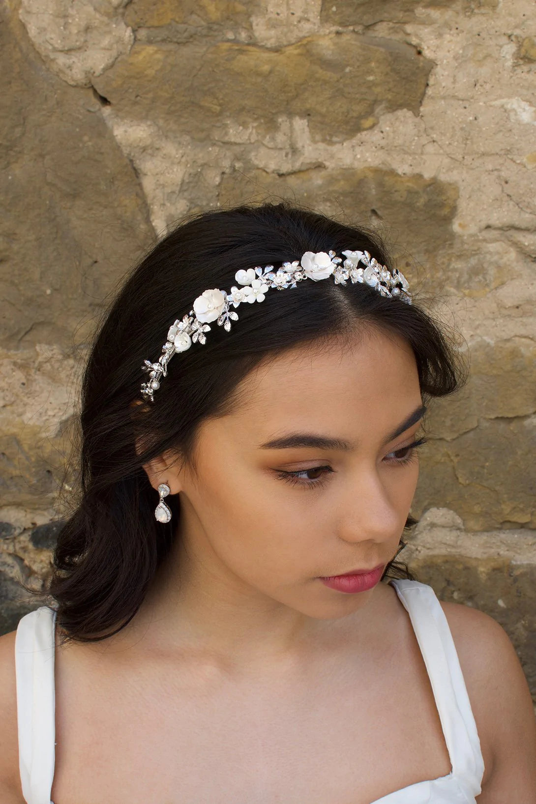 Elodie Head Crown - Elegant Floral Wedding Hair Accessory for Brides, Prom, and Special Occasions