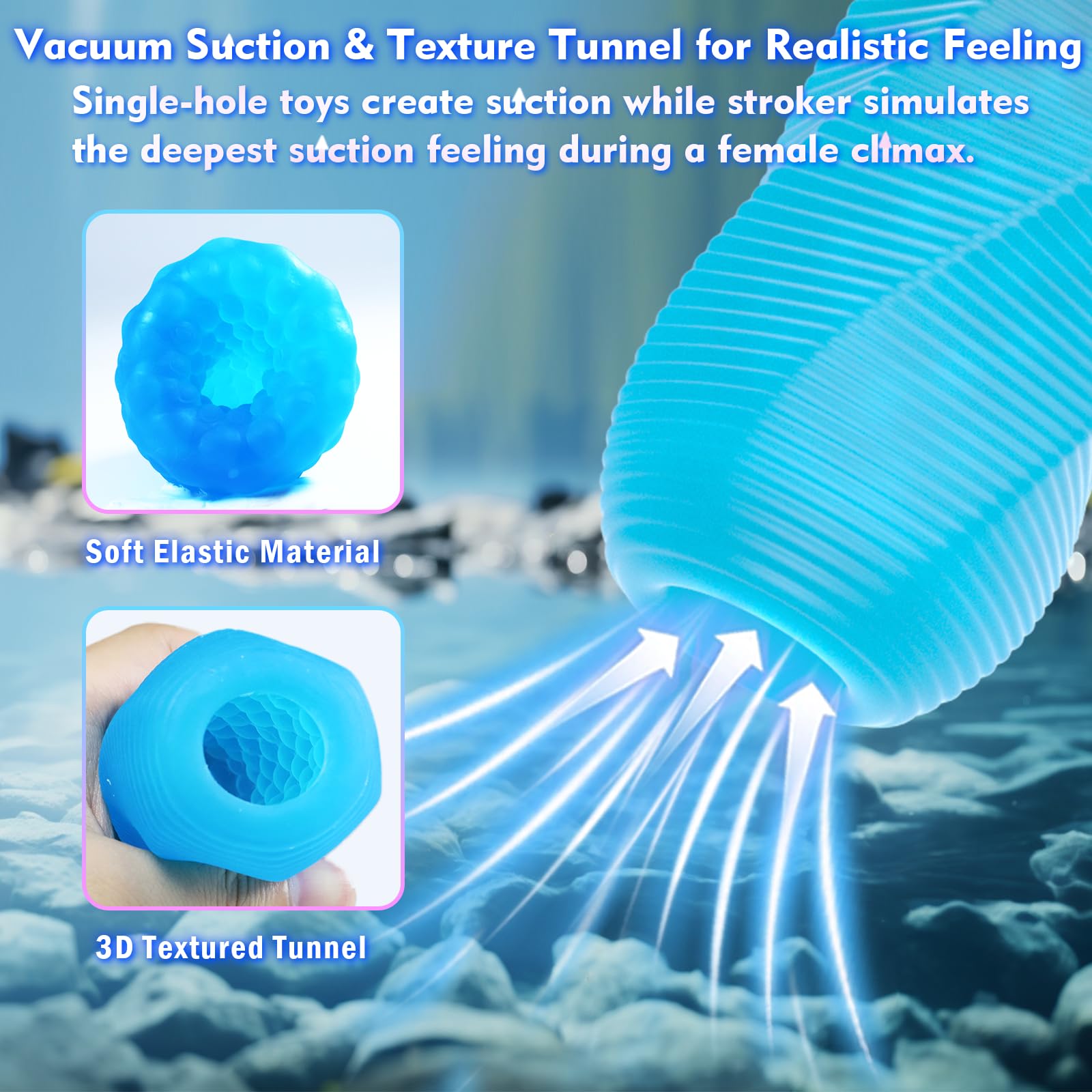 Realistic Male Masturbator - Spinning Textured Stroker with Ultra-Soft Stretchy Egg Design | Discreet Storage Box Included | Perfect for Solo Play, Travel & Discreet Pleasure | Adult Sex Toy for Men