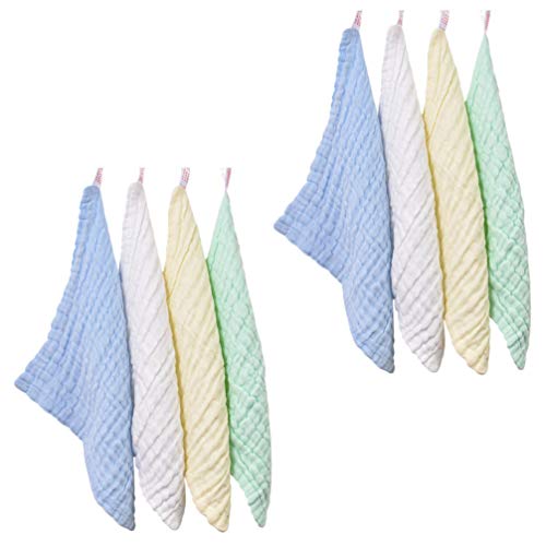 HEALLILY 8-Pack Ultra Soft Baby Handkerchief Towels - Gentle Face Cleansing Washcloths for Newborns & Infants - Perfect for Bath Time, Feeding, and Delicate Skin Care