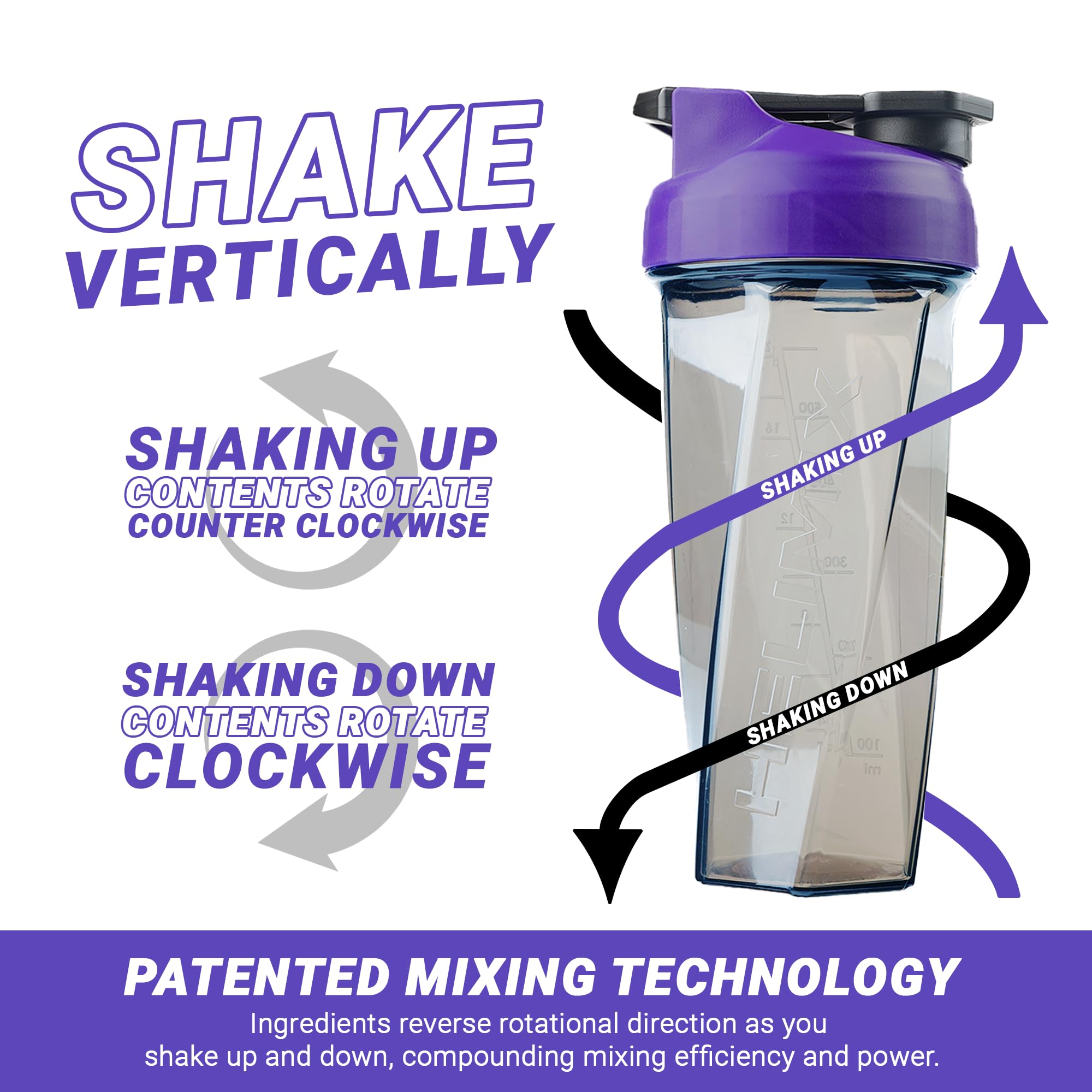 HELIMIX 2.0 Vortex Blender Shaker Bottle - 28oz Protein Shaker Cup for Gym & Travel | No Blending Ball Needed | USA Made | Mixes Protein Powder, Smoothies & Cocktails | Dishwasher Safe | Perfect for Workout Recovery & Healthy Drinks On-The-Go
