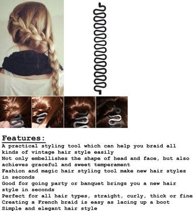 Palmate 3-Piece French Braid Maker Set - Hair Styling Clips for Easy Braiding, Ponytails & Hairstyles (Perfect for Weddings, Parties & Daily Hair Care)
