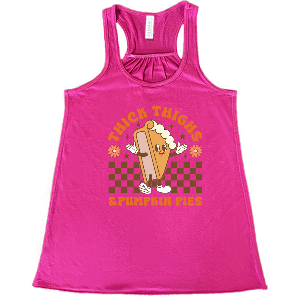 Thick Thighs & Pumpkin Pies T-Shirt - Funny Fall Thanksgiving Graphic Tee for Women - Perfect for Autumn Outfits & Holiday Gatherings