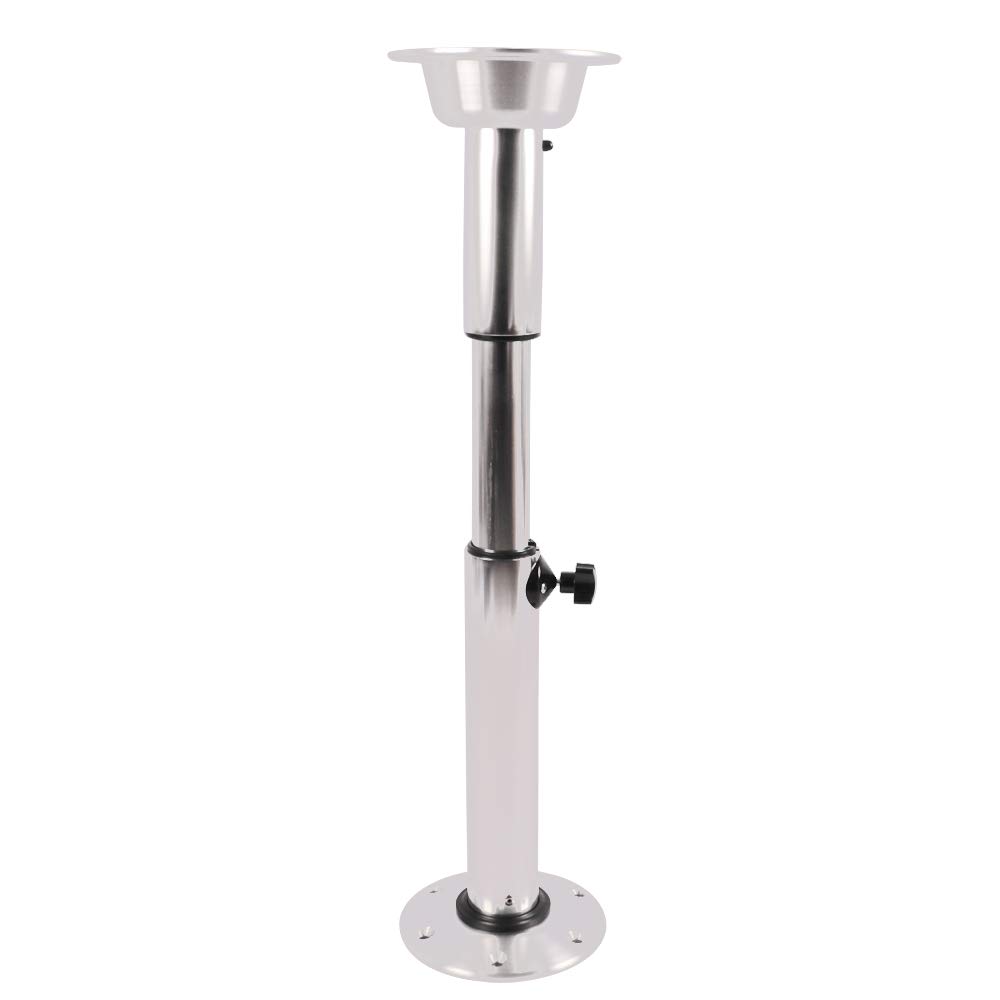Adjustable Height Table Pedestal Stand 22-28 Inches - Silver RV Marine Boat Yacht Caravan Motorhome Dining Table Base | Perfect for Outdoor Camping, Boating & Small Space Living