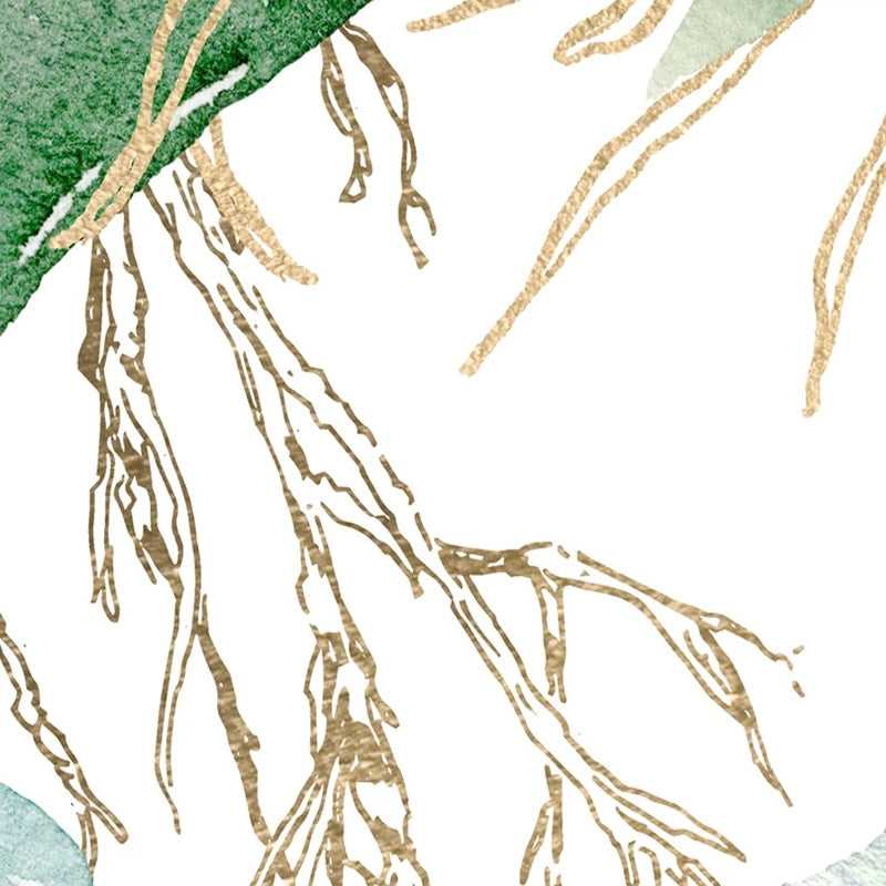 Tropical Plant Leaves Flowers and Birds Wallpaper Mural - Nature-Inspired Peel & Stick Wall Decor for Living Room, Bedroom, Nursery | Easy to Install & Removable