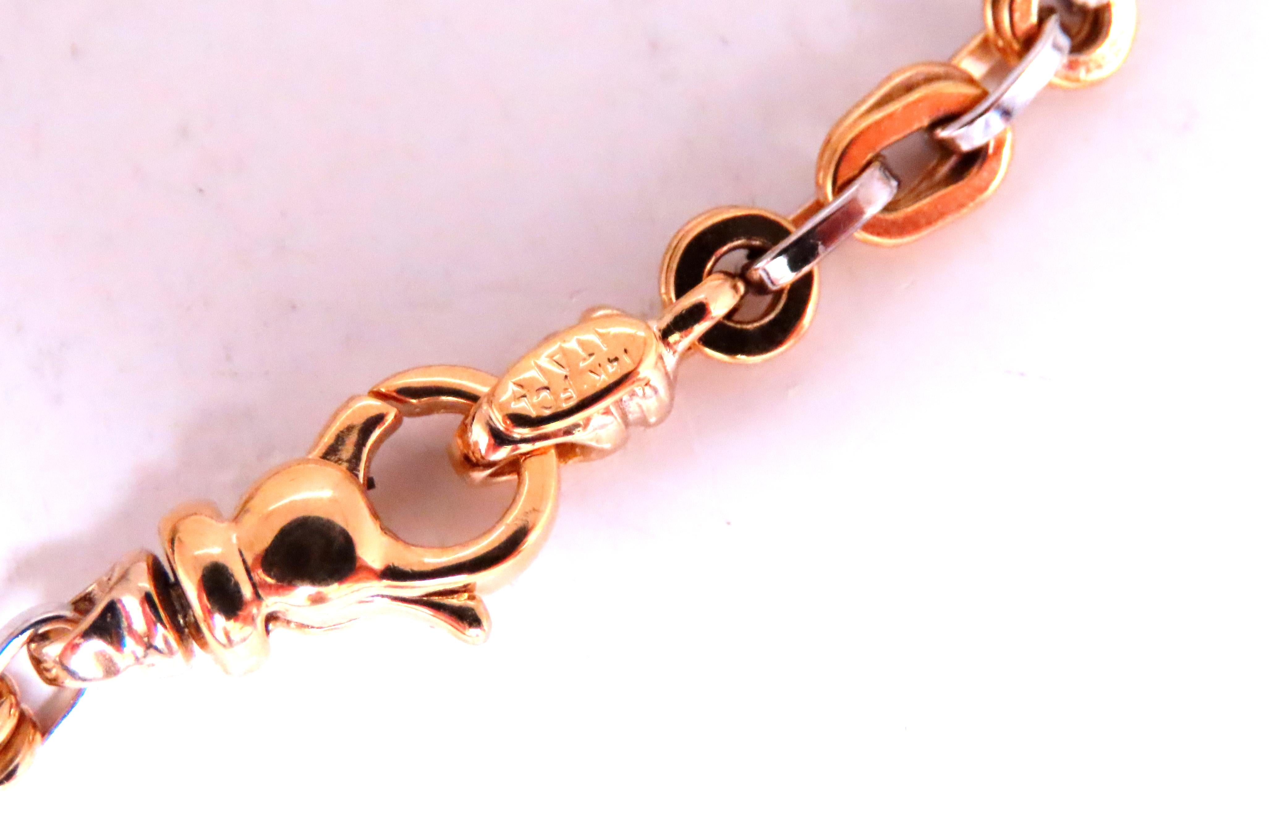 14kt Gold Two-Tone Rolo Link Bracelet for Women - Elegant & Durable Jewelry Gift for Birthday, Anniversary & Special Occasions