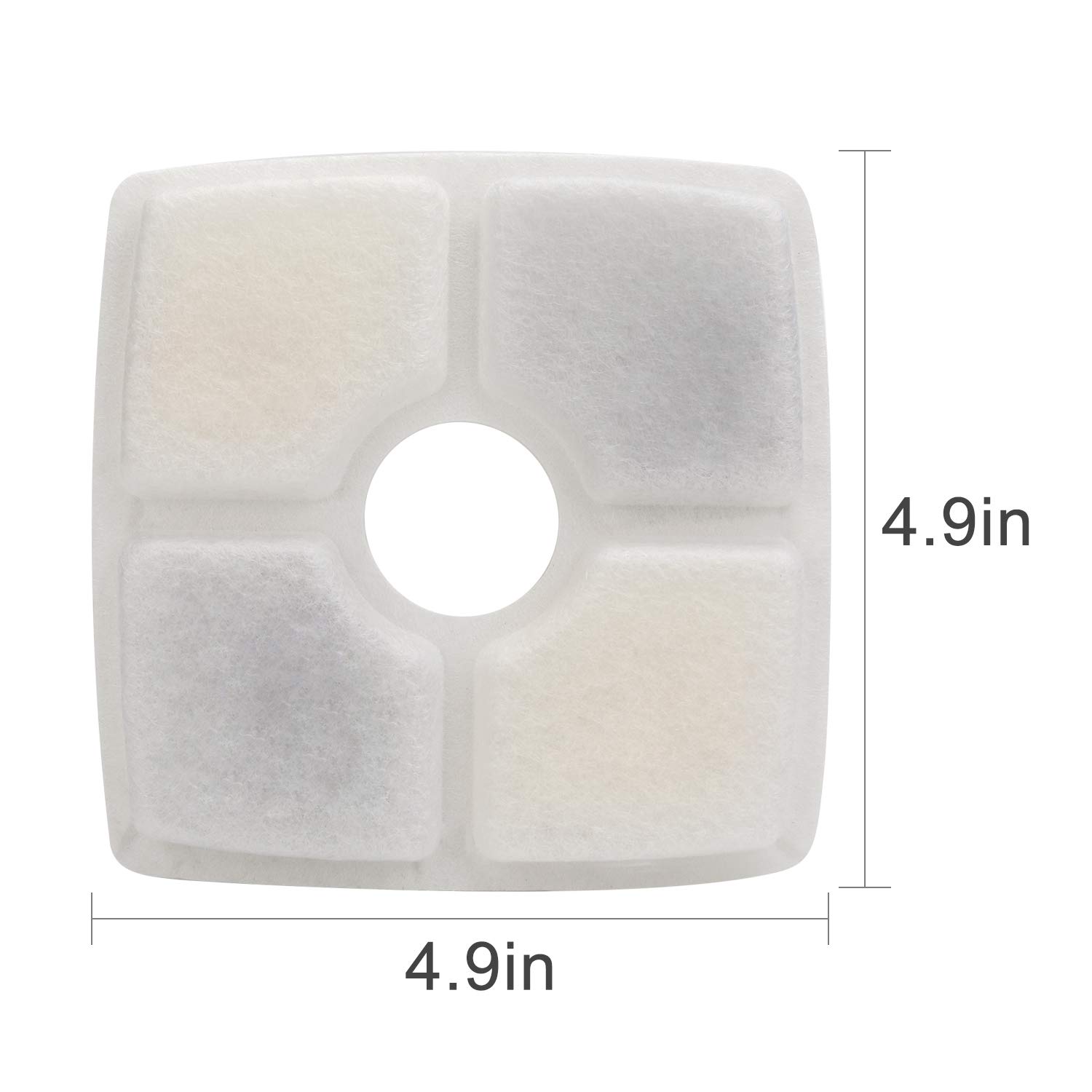 Wonder Creature Cat Fountain Filter Replacement for Cubic & Elliptical Cat Water Fountains - 4 Carbon Filters & 2 Foam Filters Pack - Keep Water Fresh & Clean - Perfect for Multi-Cat Households & Hydration Stations