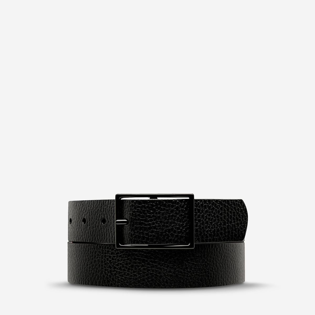 Premium Genuine Leather Belt for Men - Classic Black/Black - Durable & Stylish for Casual, Business & Formal Wear