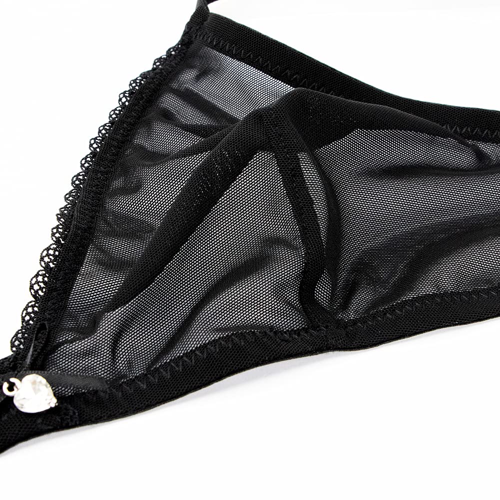 Sheer Mesh Transparent Wireless Bra for Women - Comfortable Unlined Underwear for Everyday Wear & Intimate Moments