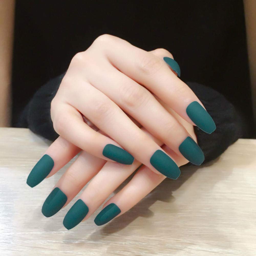 Matte False Nails 24pcs - Long Tip Pure Color Nail Extensions | Popular Nail Art Designs | Perfect for Parties, Weddings & Daily Wear | Artificial Nails Accessories