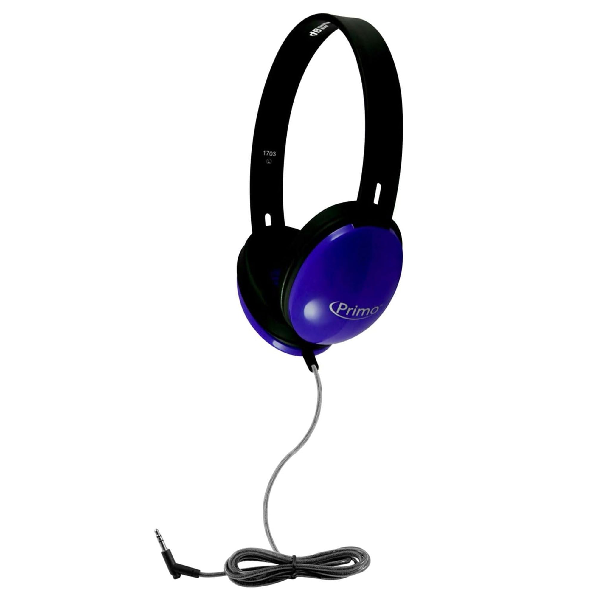HamiltonBuhl Primo Stereo Headphones - 10 Pack Blue, Noise Cancelling Kids Headphones for School, Classroom, Travel & Online Learning