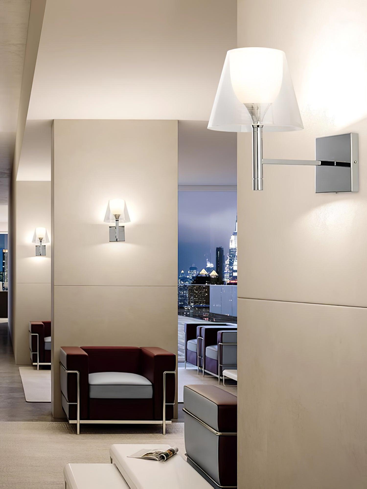 Chrome Prism Wall Lamp - Modern Geometric LED Light Fixture for Living Room, Bedroom & Office Decor | Energy-Efficient Ambient Lighting for Home & Commercial Spaces