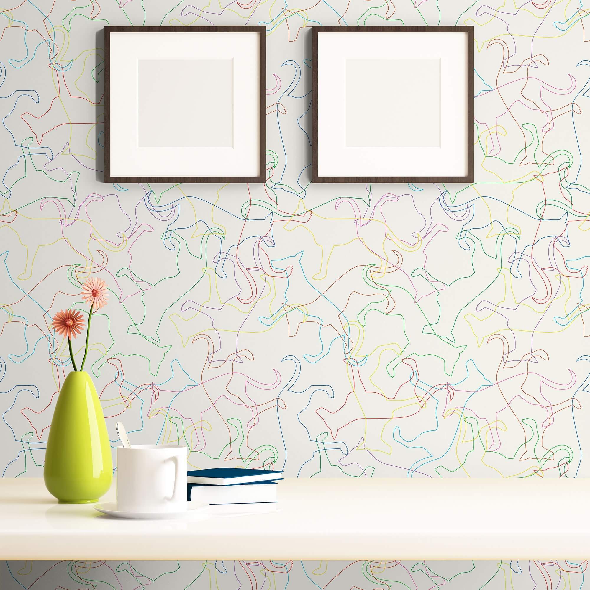 Off White Lines Animal Print Peel and Stick Removable Wallpaper - Self-Adhesive Decorative Wall Covering for Bedroom, Nursery, Living Room & Office Decor