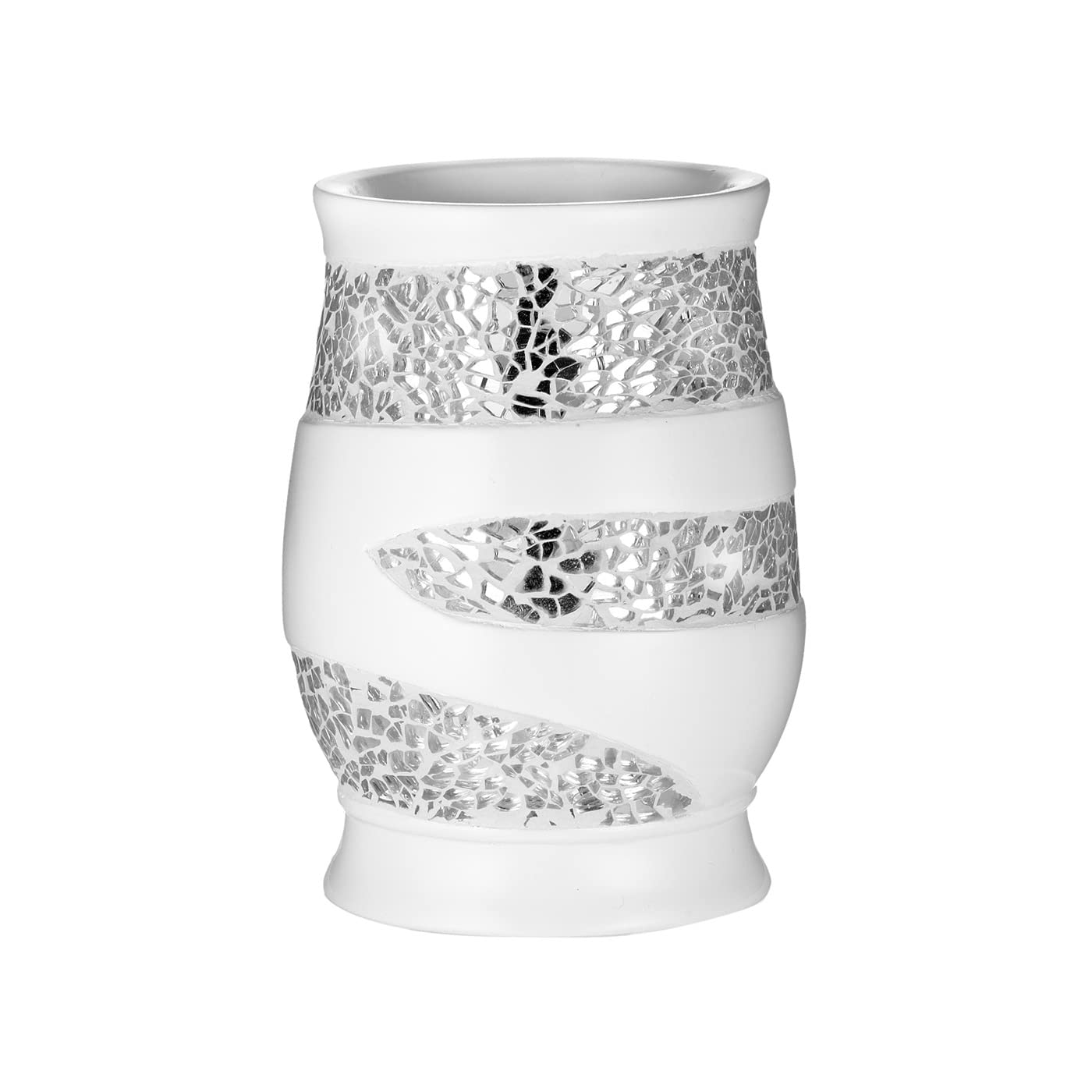 Premium 5-Piece Bathroom Accessory Set - Soap Dispenser, Toothbrush Holder, Tumbler, Waste Bin & Tissue Box (White) | Modern Bathroom Organization for Home & Hotel Use