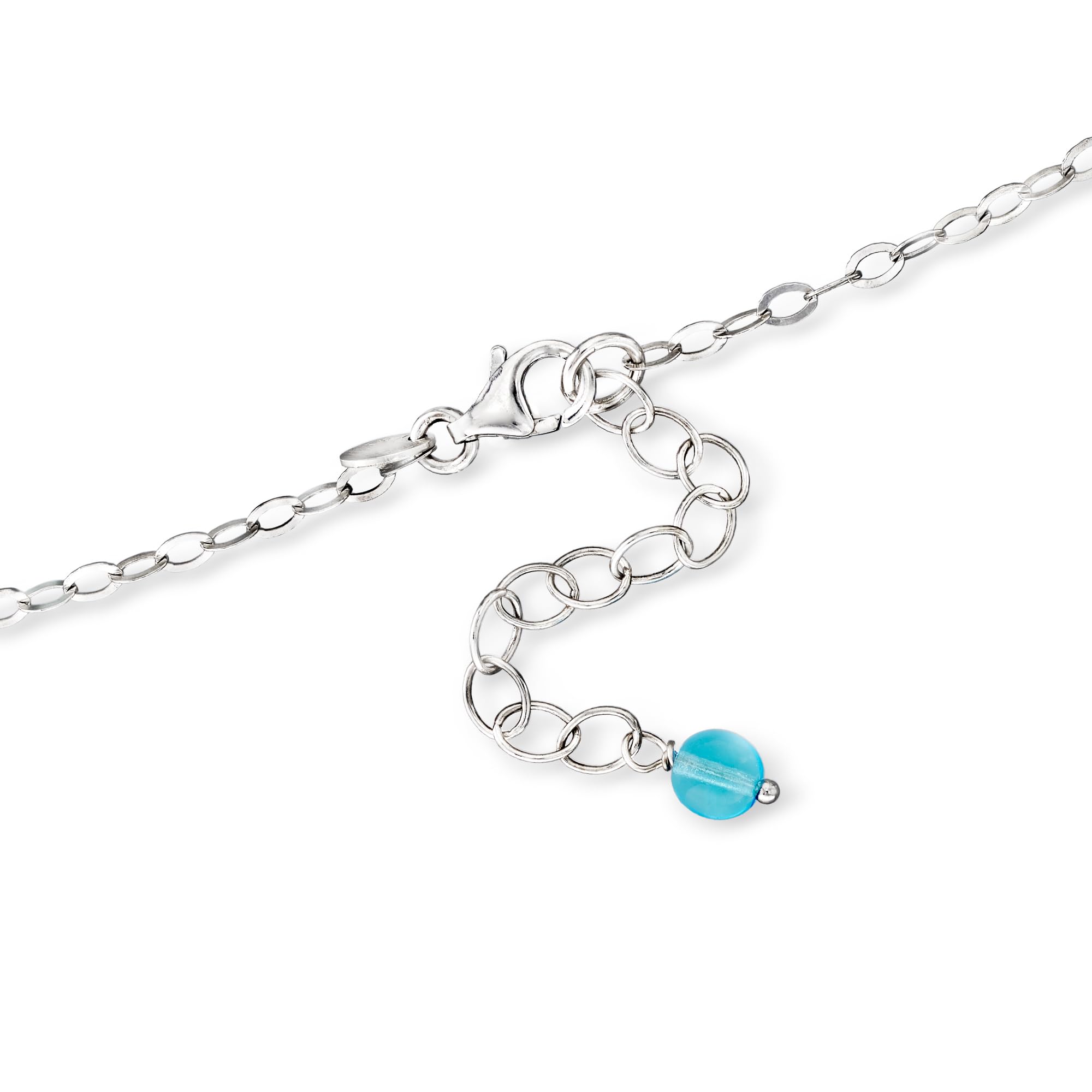Ross-Simons Italian Multicolored Murano Glass Bead Necklace in Sterling Silver - 18 Inch Handmade Jewelry for Women, Gift for Her, Birthday, Anniversary, Wedding, Party & Special Occasions