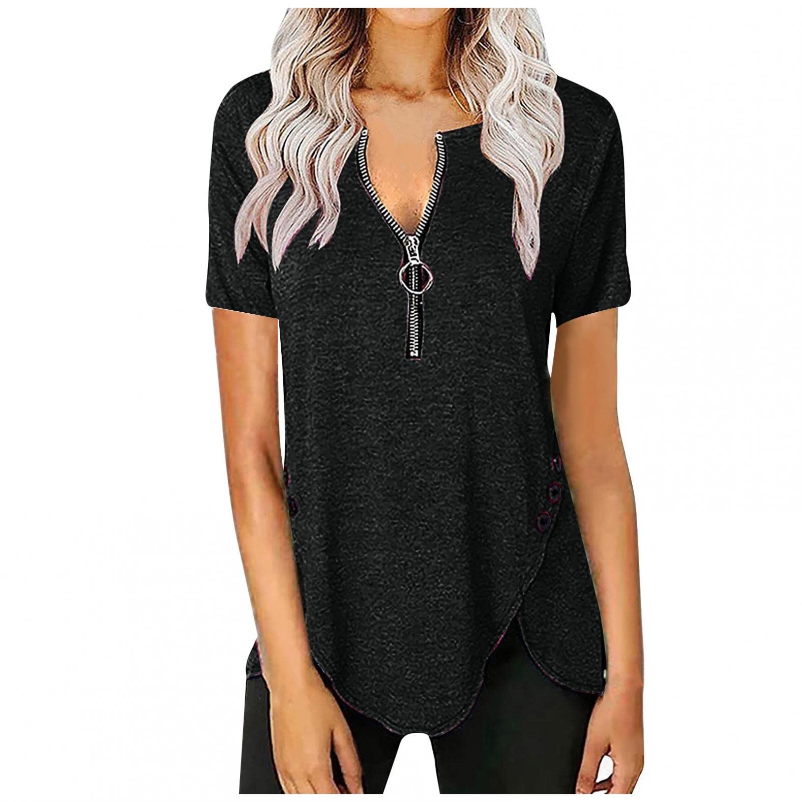Women's Sexy Casual Summer Tops - Color Block Tunics & Short Sleeve T-Shirts | Striped Blouses for Everyday Wear | Perfect for Beach, Office & Date Nights