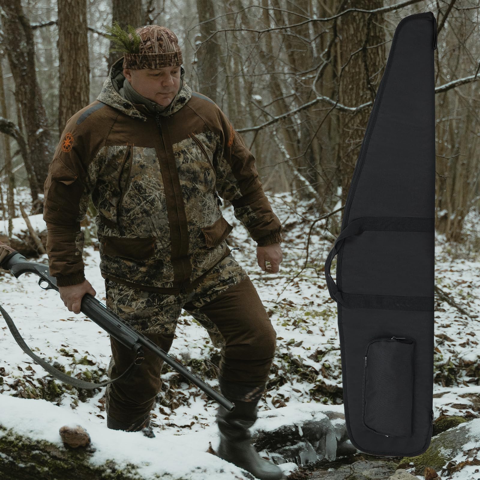 **44/48/52 Inch Soft Rifle Case with Zippered Pockets & Adjustable Shoulder Strap - Durable Gun Bag for Shotgun Storage & Transport - Perfect for Hunting, Range Trips & Outdoor Adventures**