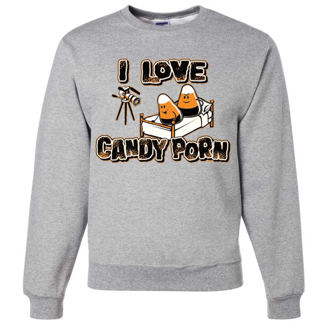 I Love Candy Porn Crewneck Sweatshirt - Funny Graphic Hoodie for Women & Men - Trendy Streetwear for Casual Outfits, Parties & Gifts