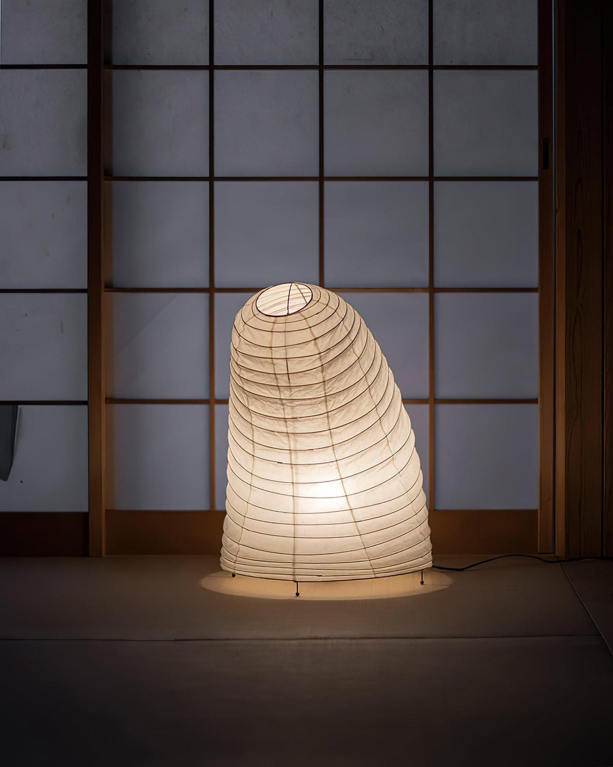 Japanese Akari Paper Table Lamp - Handmade Shoji Style Lighting for Bedroom, Living Room & Office - Warm Ambient Light for Relaxation & Decor