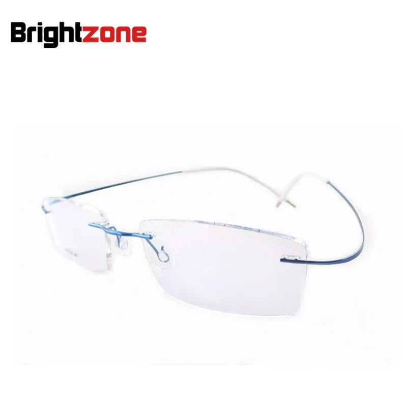 Brightzone Women's Rimless Square Screwless Titanium Eyeglasses - Lightweight Comfortable Glasses for Work, Reading & Everyday Use
