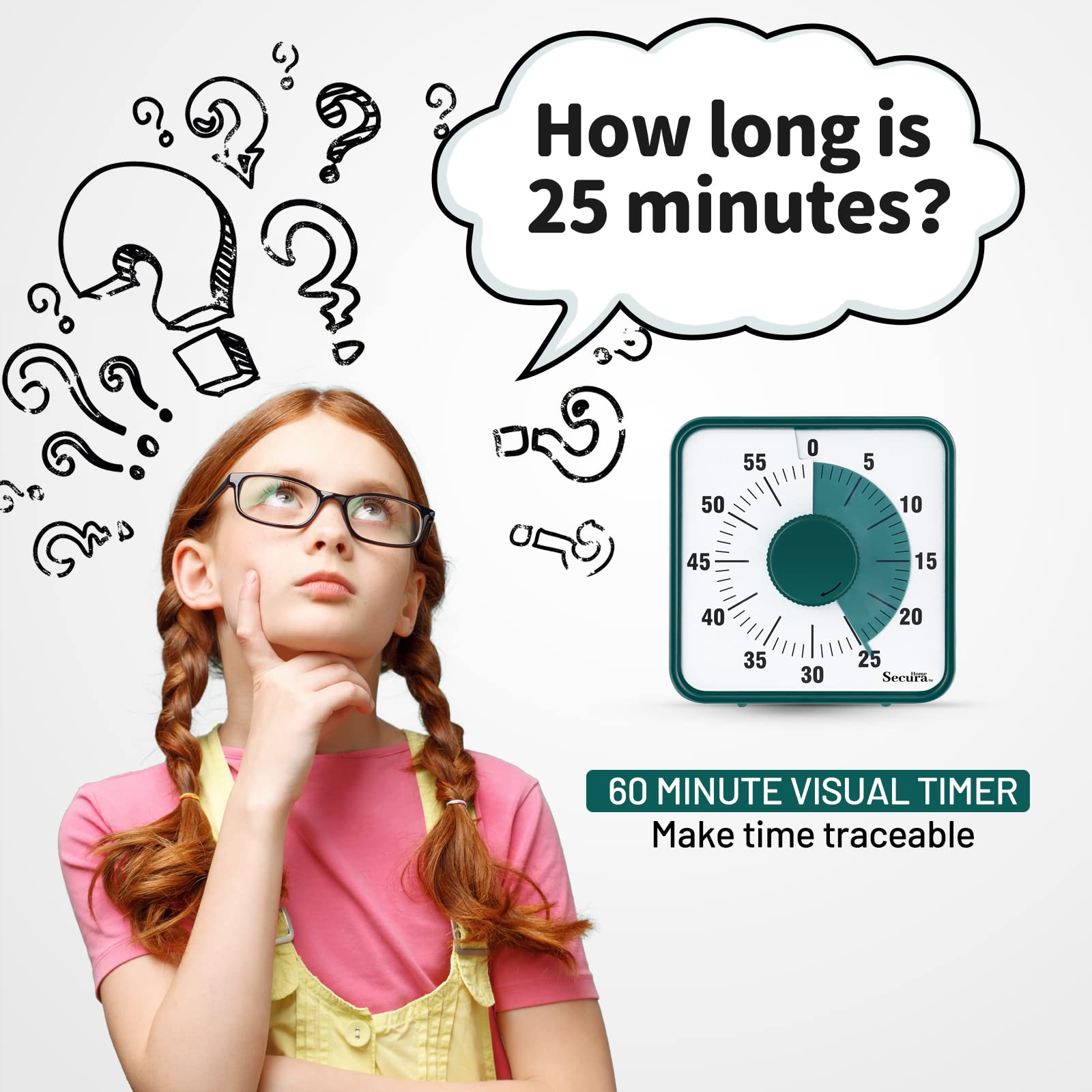 60-Minute Visual Timer for Kids & Adults - 7.5