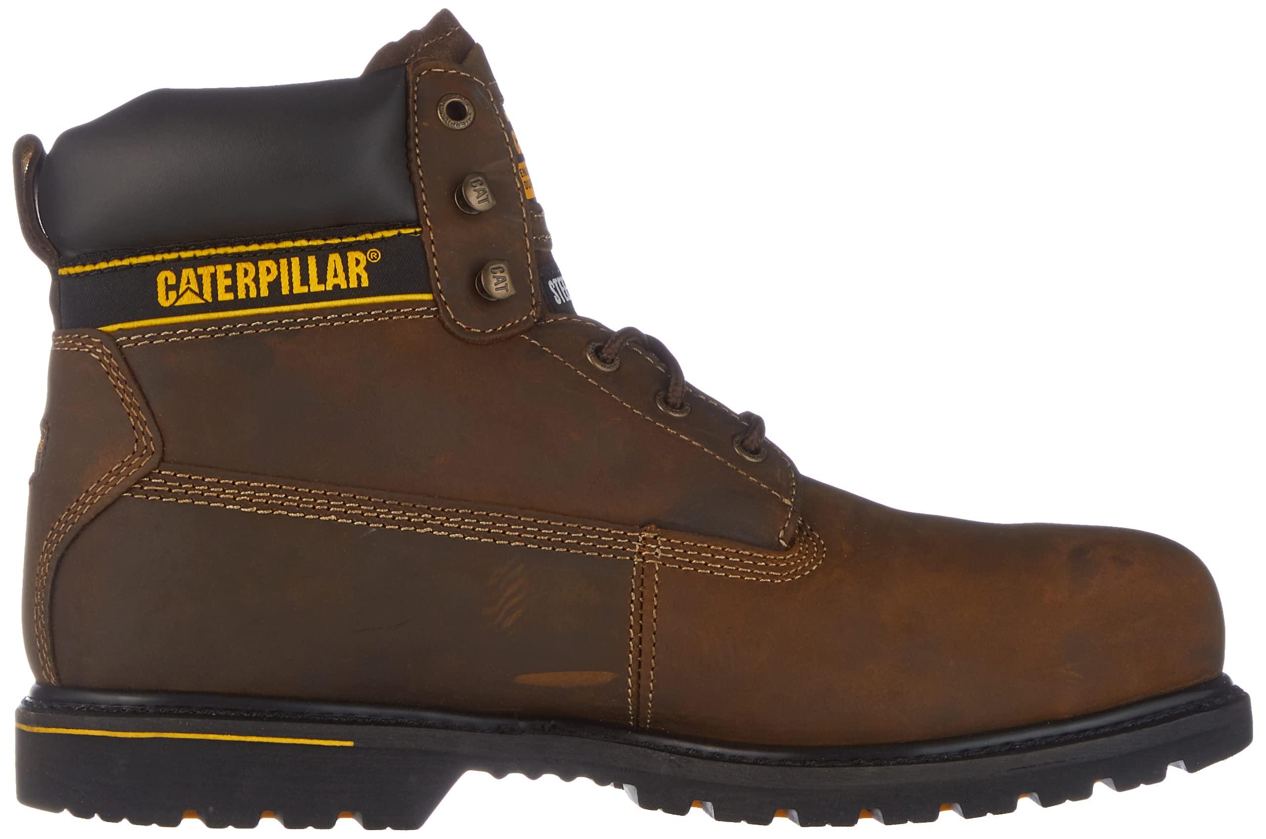 Cat Footwear Men's Safety Boots - Steel Toe Work Boots for Construction & Industrial Use, UK Size 6 (US Size 7) - Durable Slip Resistant Shoes for Outdoor Work & Heavy Duty Jobs