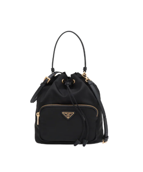 Prada Duet Fabric Shoulder Bag for Women | Luxury Black Crossbody Purse | Perfect for Work, Travel & Evening Events