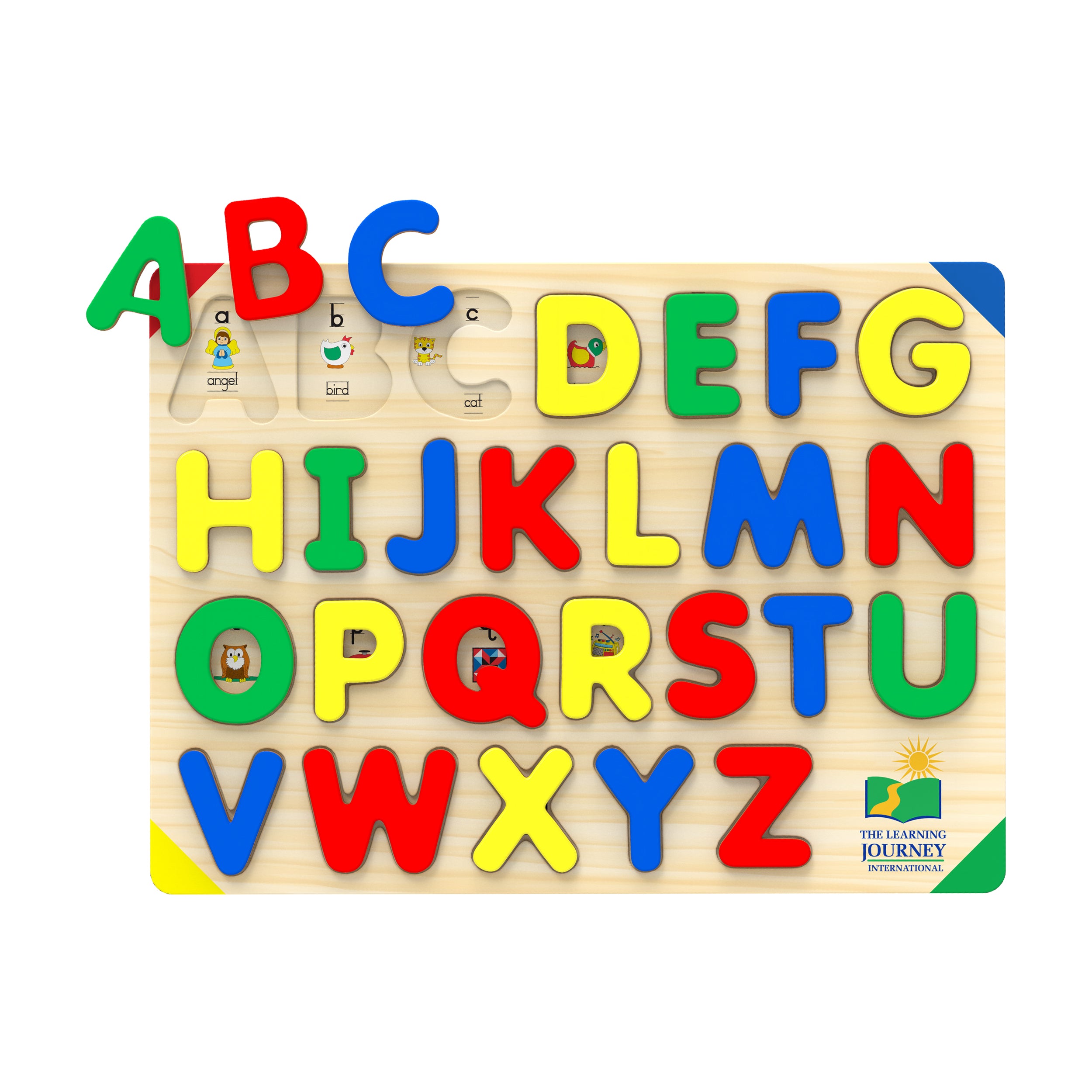 Eco-Friendly Alphabet Adventure Lift & Learn Puzzle - 26 Piece Wooden ABC Learning Toy for Toddlers & Preschoolers - Perfect for Homeschooling & Montessori Education