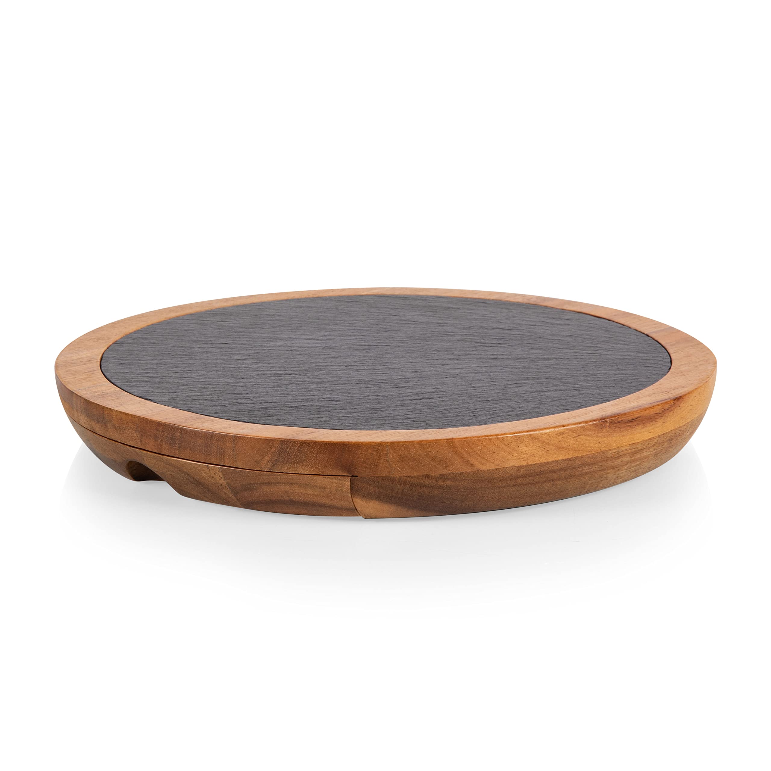 PICNIC TIME TOSCANA Premium Acacia Wood & Slate Cheese Board Set with Gold Accents - Complete Charcuterie Serving Platter with Cutting Tools - Perfect for Wine Parties, Holiday Entertaining & Gourmet Gift Giving