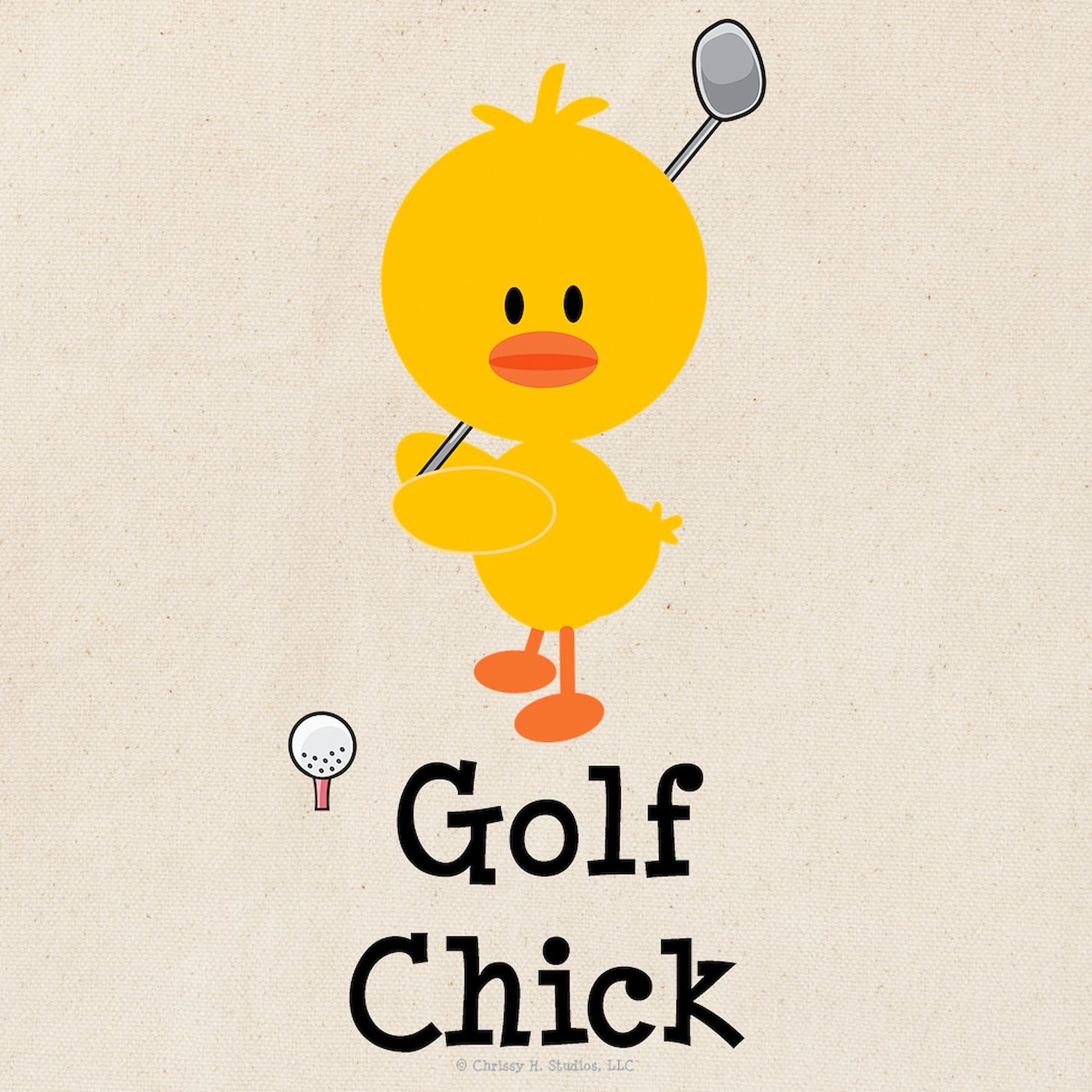 Golf Chick Tote Bag - Natural Canvas Reusable Shopping Bag for Women | Eco-Friendly Grocery Tote for Golf Lovers, Beach Trips & Daily Errands