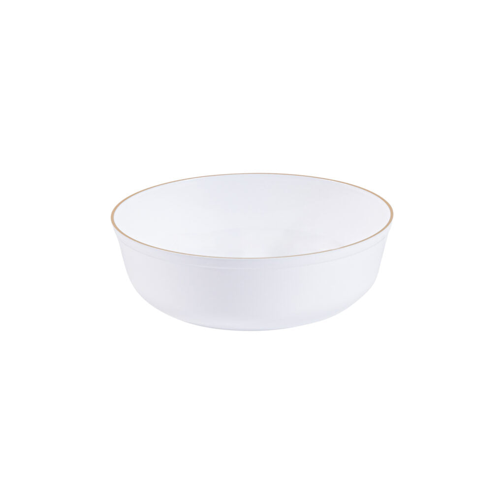 6 oz. White and Gold Round Dessert Bowls - Set of 10, Elegant Porcelain Small Bowls for Ice Cream, Pudding, Candy, Snacks - Perfect for Parties, Weddings, Home Decor & Gifting