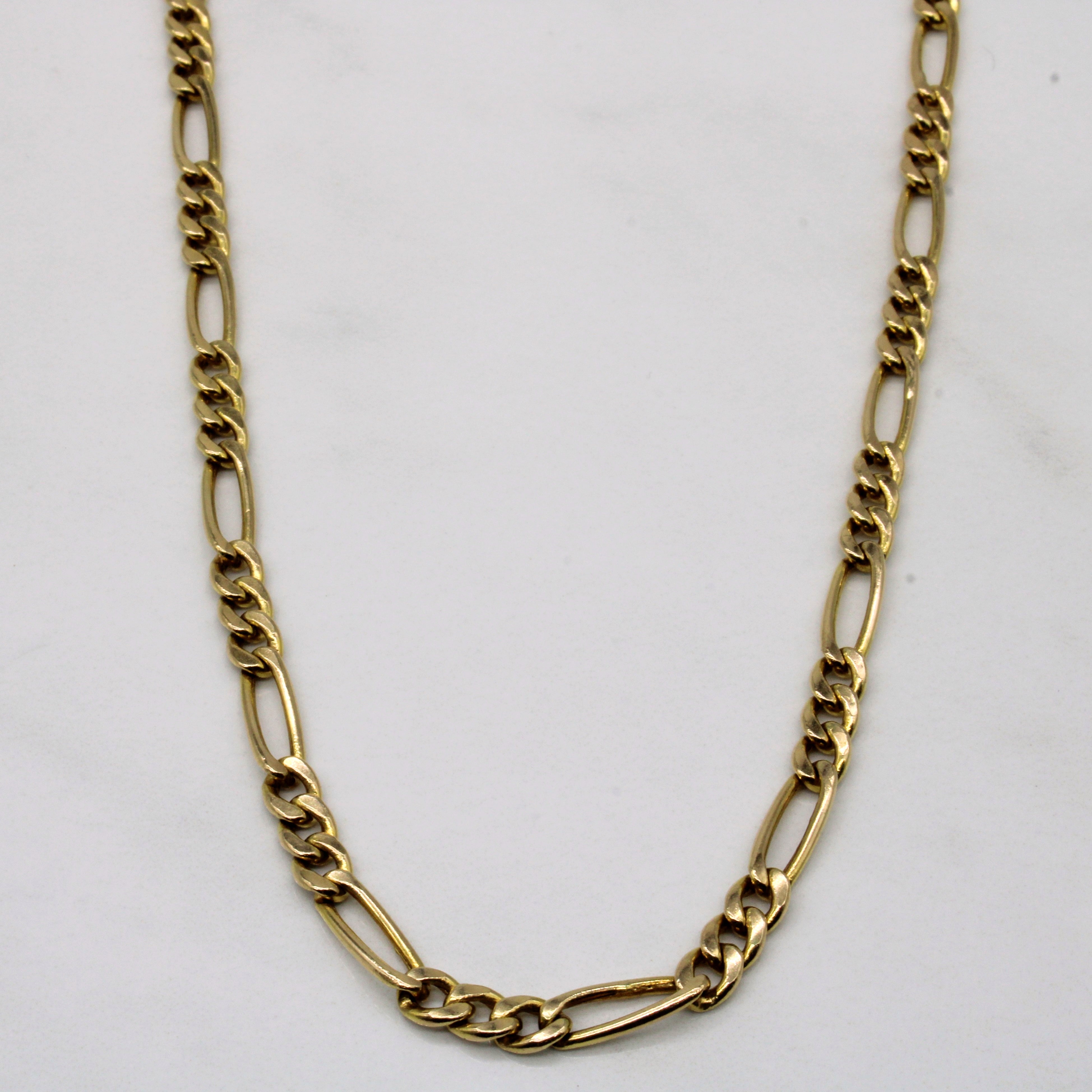 10k Yellow Gold Figaro Chain for Men - 20 Inch Solid Gold Necklace | Perfect for Gifts, Weddings & Everyday Wear
