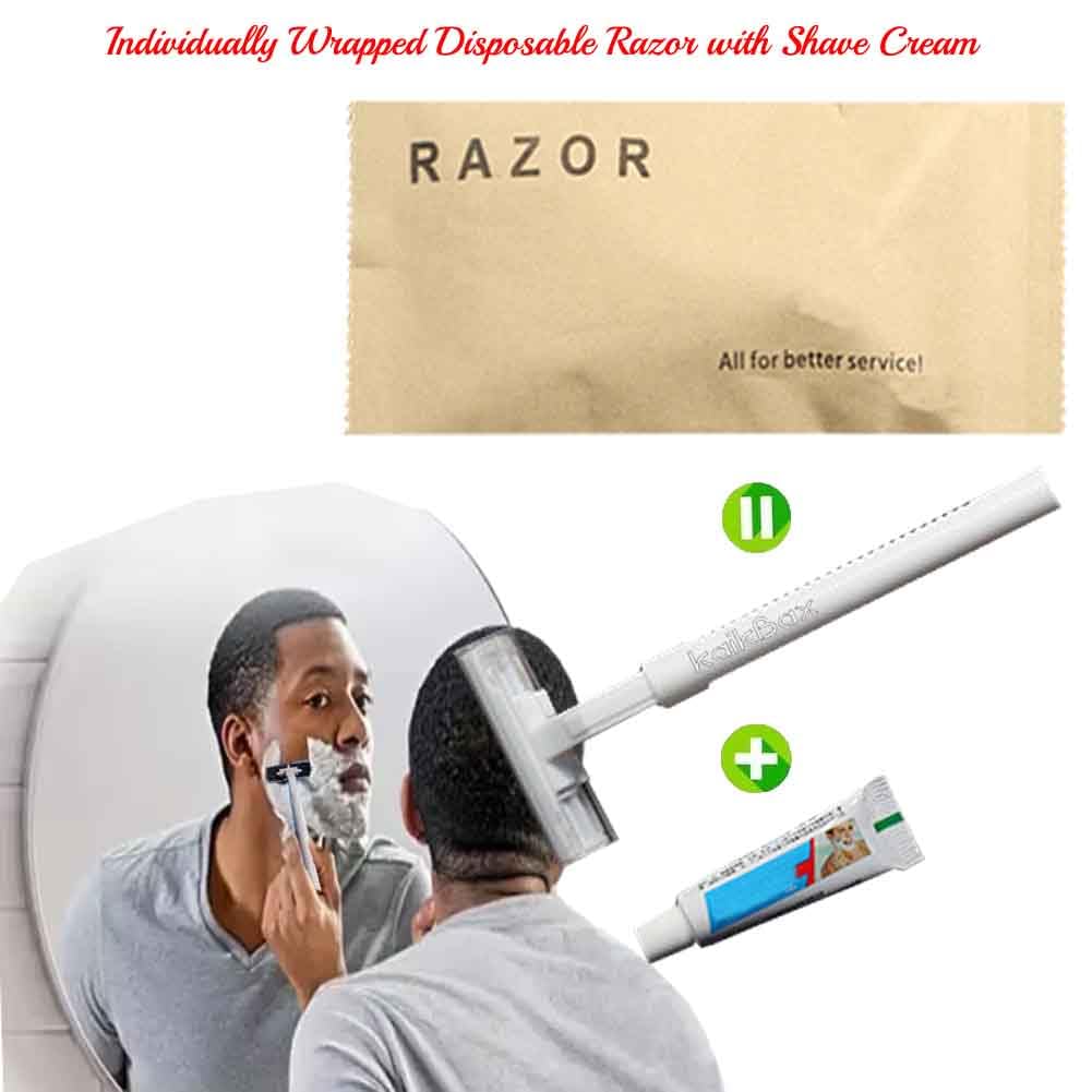 10-Pack Individually Wrapped Disposable Razors with Shaving Cream - Portable Travel Razor for Men & Women - Hotel, Home & Gym Use - Smooth Shave for Face, Legs & Body