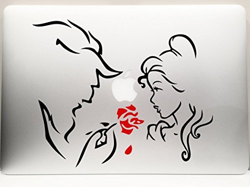 Beauty and the Beast Red Rose Die-Cut Vinyl Decal Sticker for Car, Truck, SUV, Laptop, Toolbox, Wall & Window - Black & Red (8 Inch) - Perfect for Disney Fans, Home Decor & Vehicle Customization